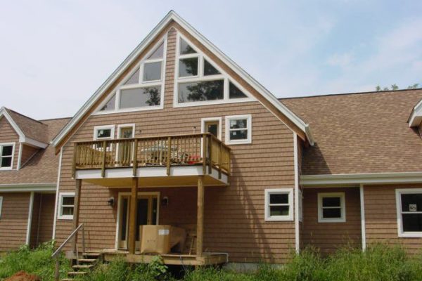 Home with unique windows and roofline